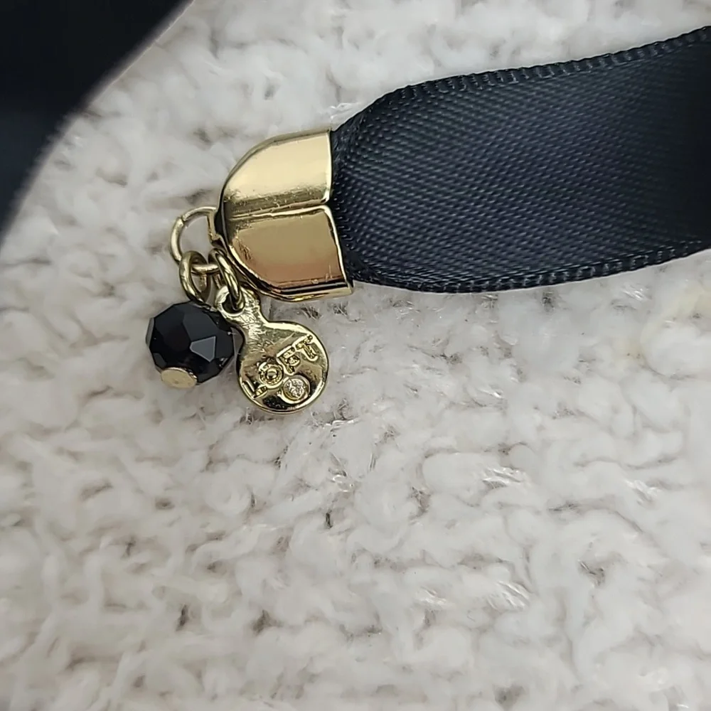 Ann Taylor Loft Elegant Black Beaded Multi Strand Layered Statement Bib Necklace